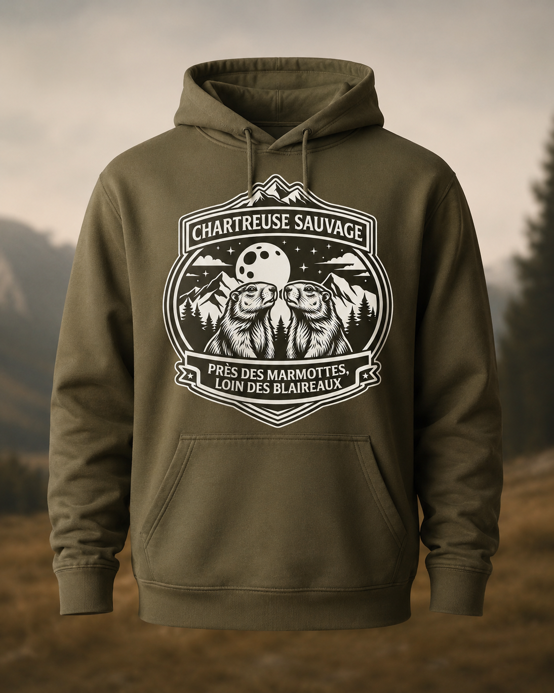 Sweat Marmottes Kaki