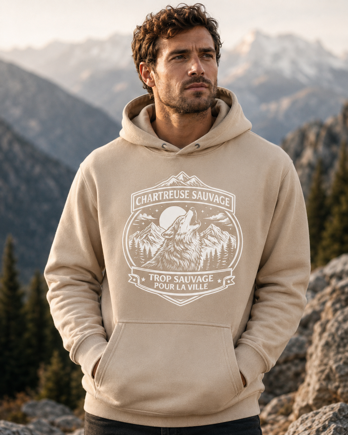 Sweat Loup Beige