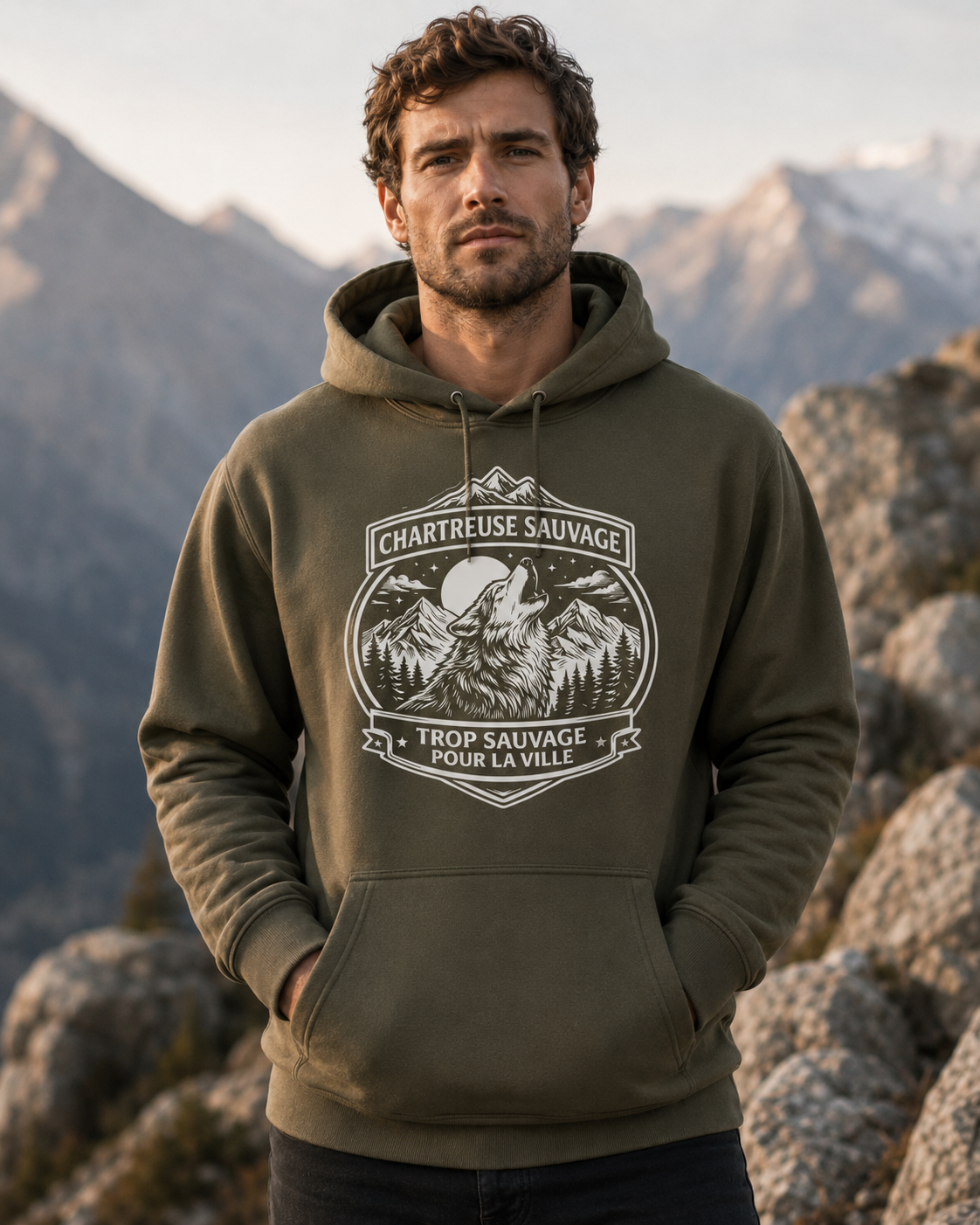 Sweat Loup Kaki