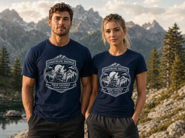 T-shirt Loup Bleu