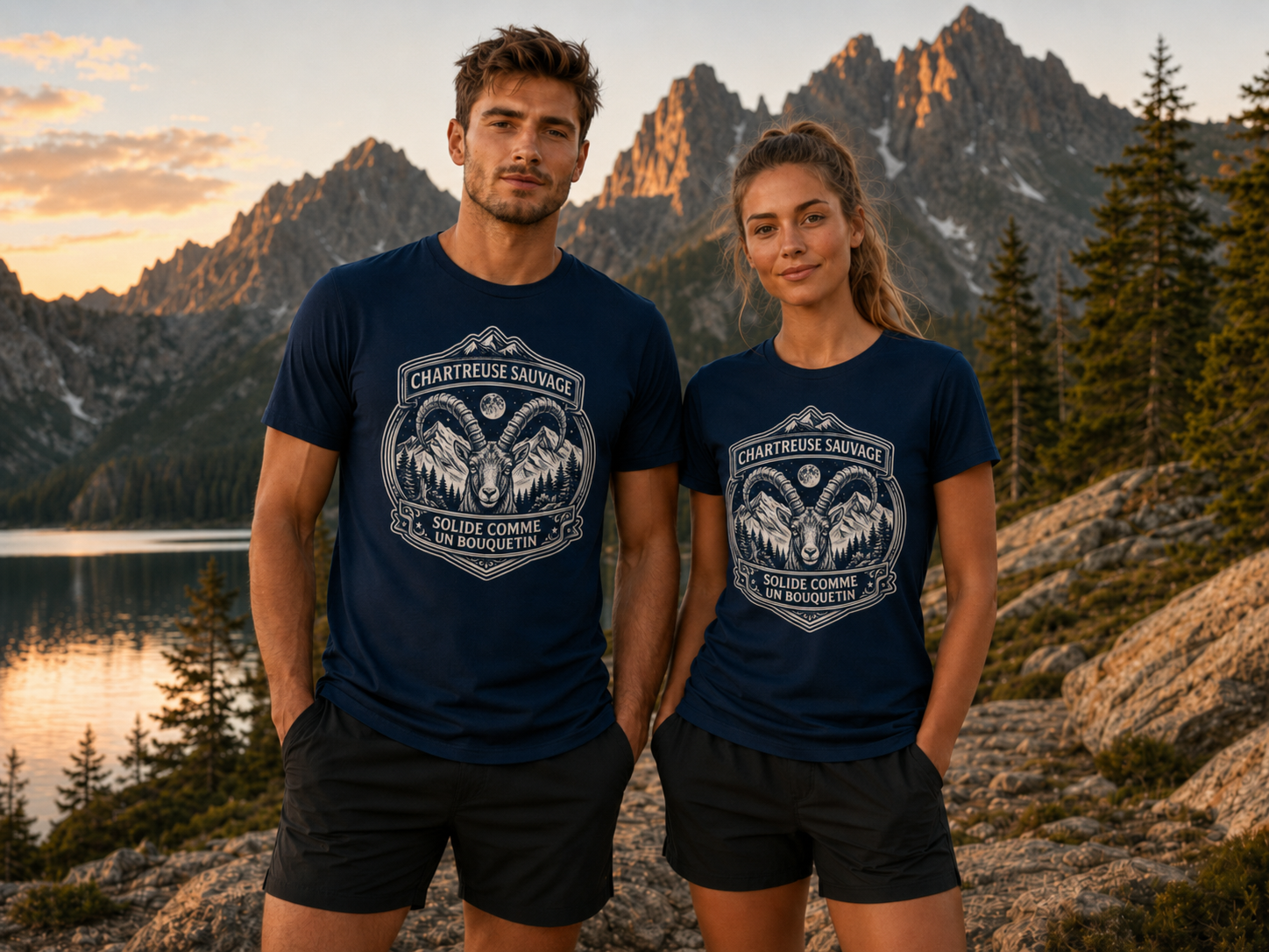 T-shirt Bouquetin Bleu