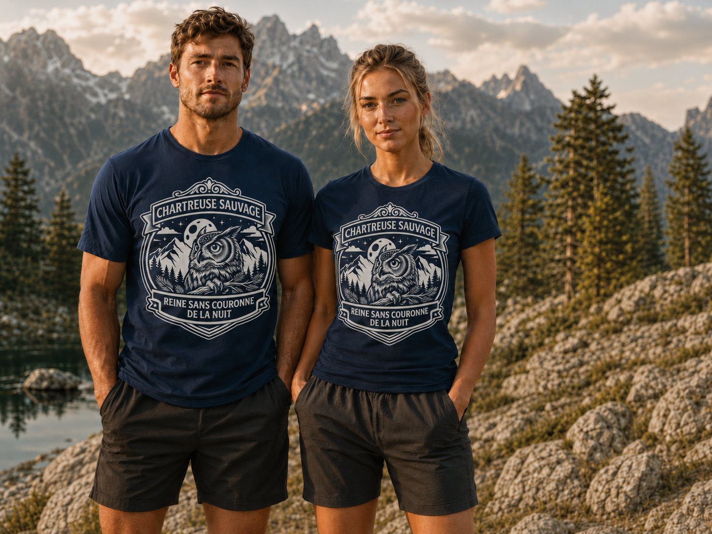 T-shirt Chouette Bleu