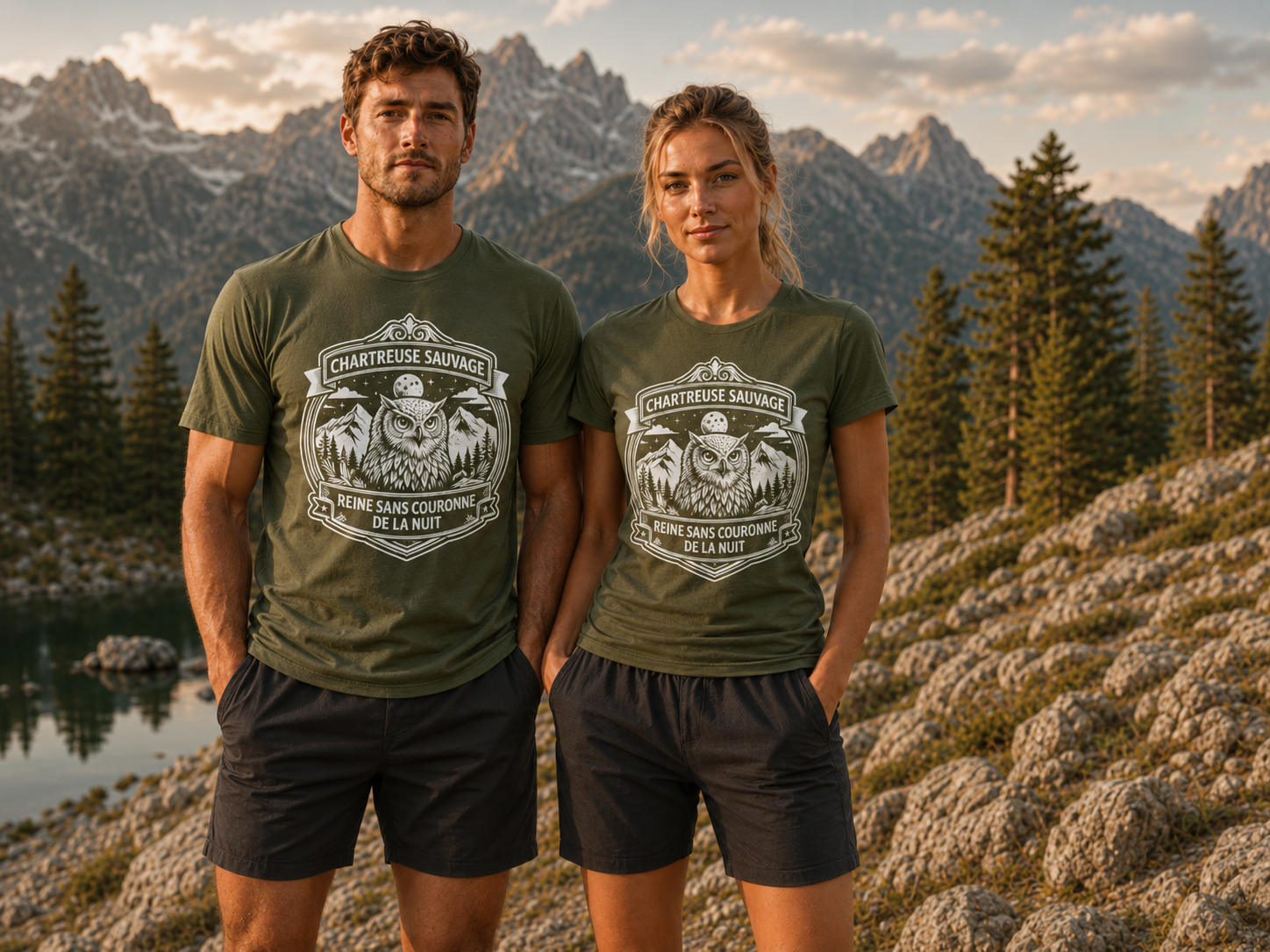 T-shirt Chouette Kaki