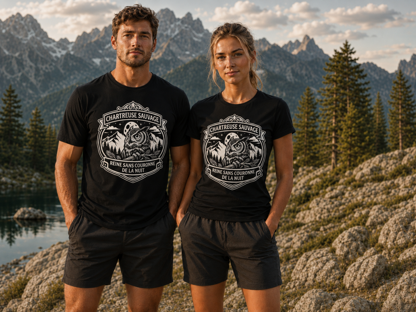 T-shirt Chouette Noir