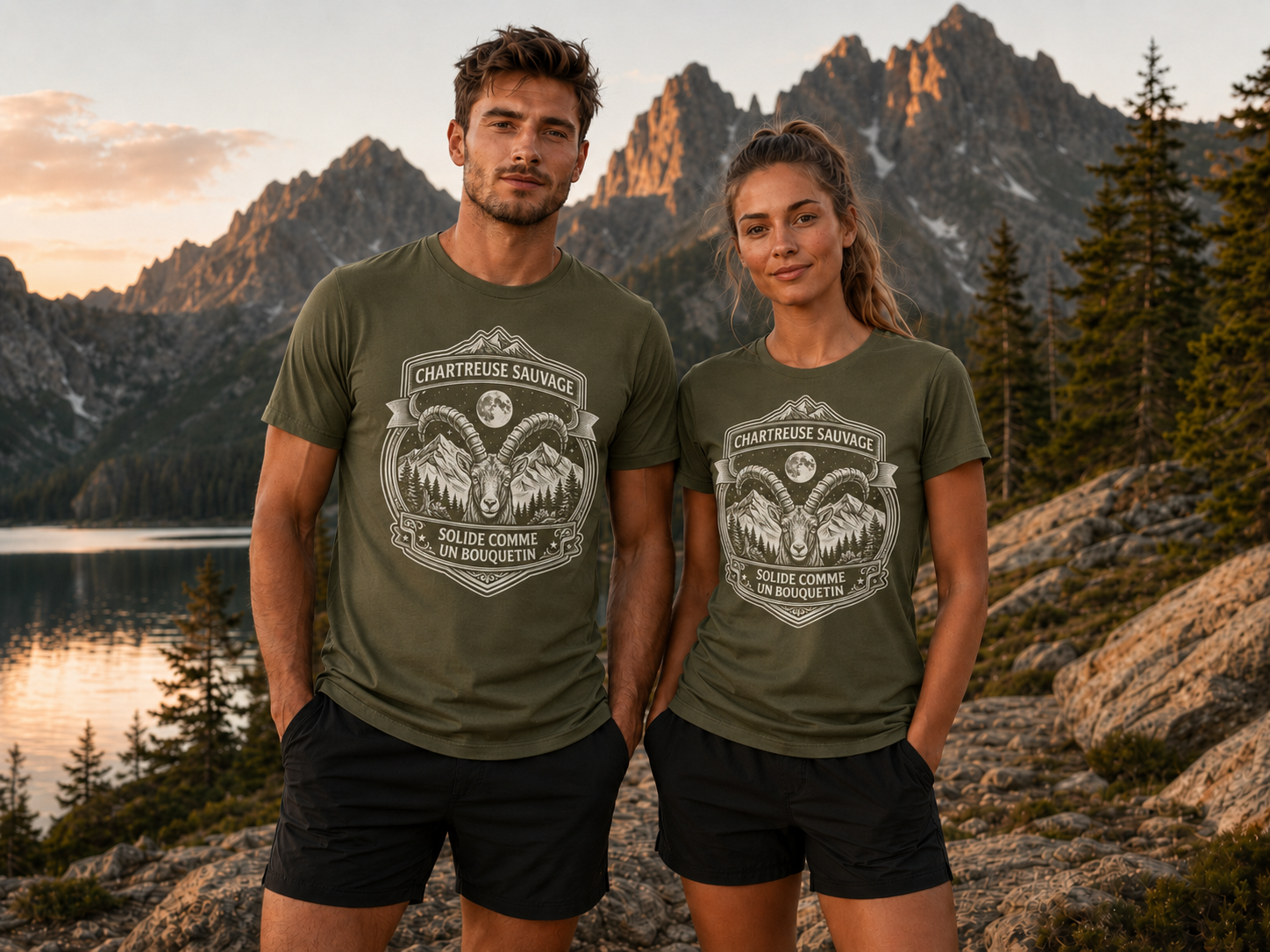 T-shirt Bouquetin Kaki