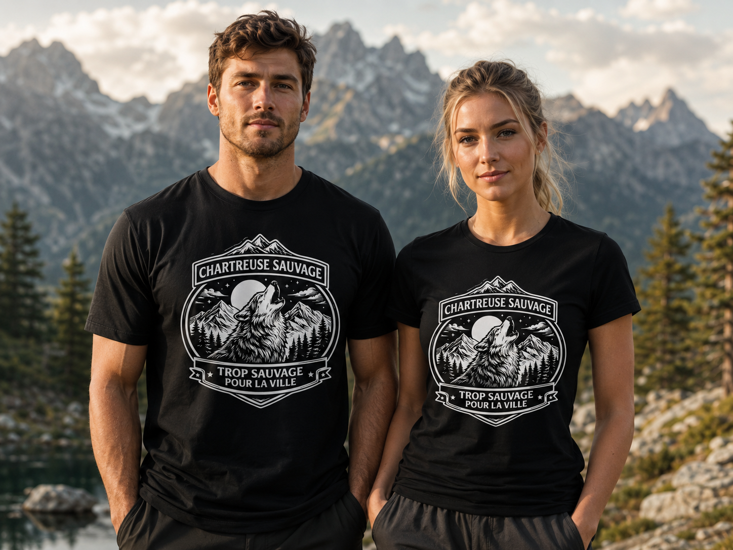 T-shirt Loup Noir