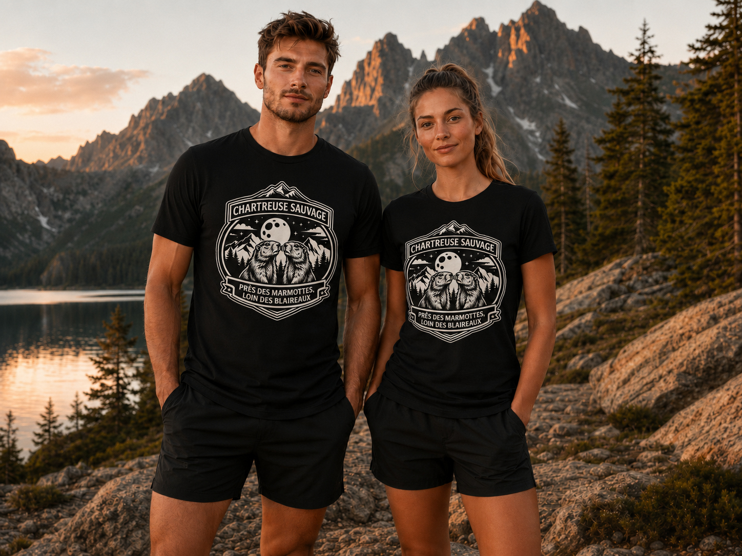 T-shirt Marmottes Noir